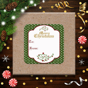 Old Time Christmas Gift Tag Sticker