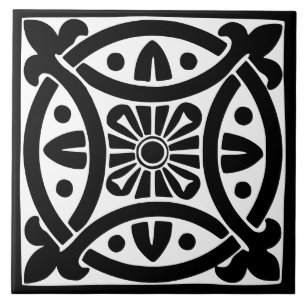 Old Time Classic: Black and White Traditional Tile