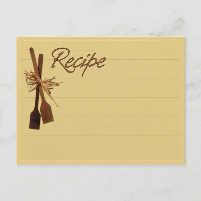 Old time cooking recipe card postcard (Front)