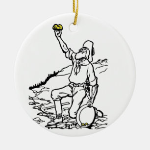 Old Time Gold Miner Prospector Ceramic Tree Decoration
