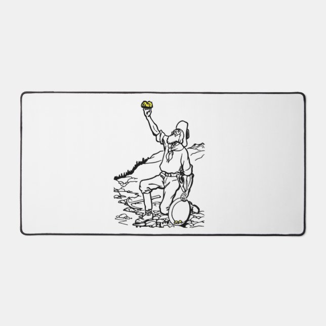 Old Time Gold Miner Prospector Desk Mat (Front)