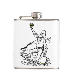 Old Time Gold Miner Prospector Hip Flask