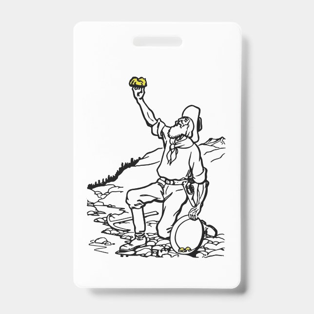 Old Time Gold Miner Prospector ID Badge (Front)