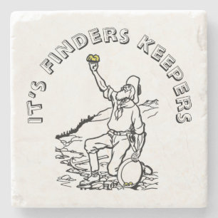 Old Time Gold Prospector Stone Coaster