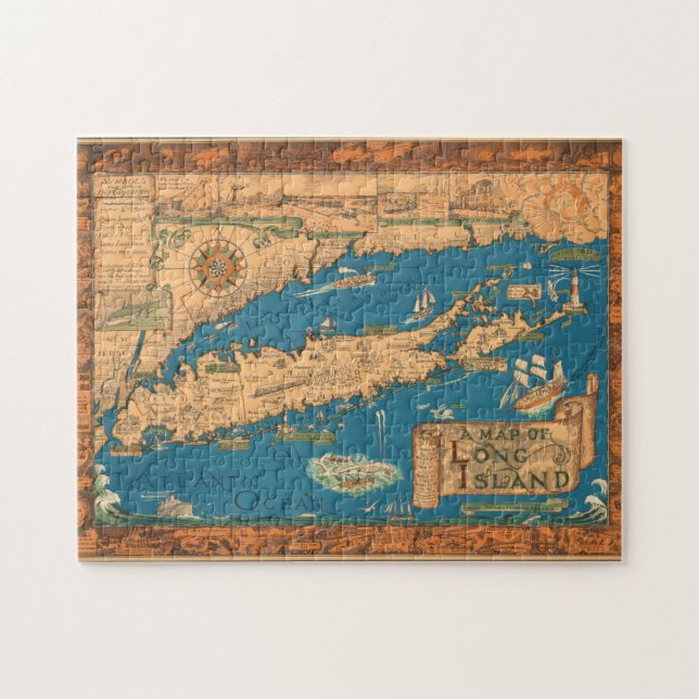 Old Time Long Island Map Puzzle (Horizontal)