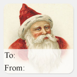 Old Time Santa Vintage Gift Tag