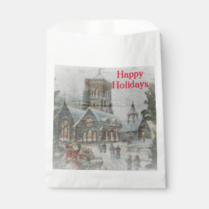 Old time Santa with children in front of a church Favour Bags