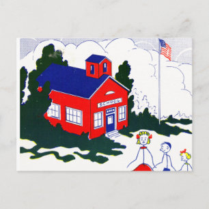 Old Time School Postcard
