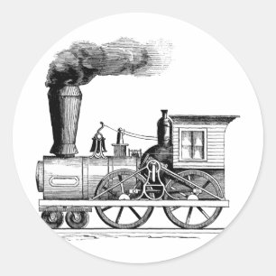 Old Time Steam Locomotive Classic Round Sticker