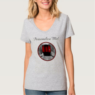 Old Time Steam Train Red and Black T-Shirt