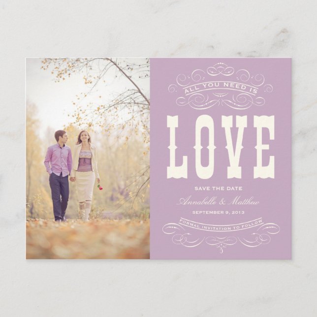 OLD TIME VINTAGE | SAVE THE DATE ANNOUNCEMENT POSTCARD (Front)