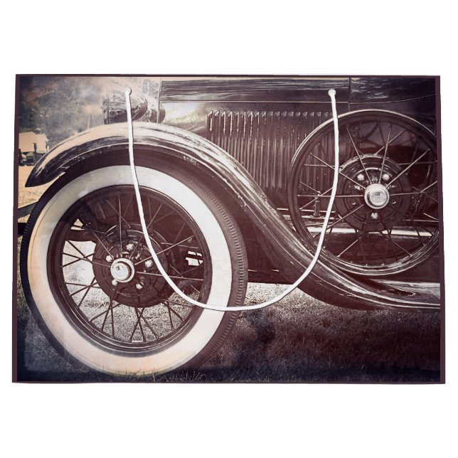 Old Timer Antique Car Large Gift Bag (Front)