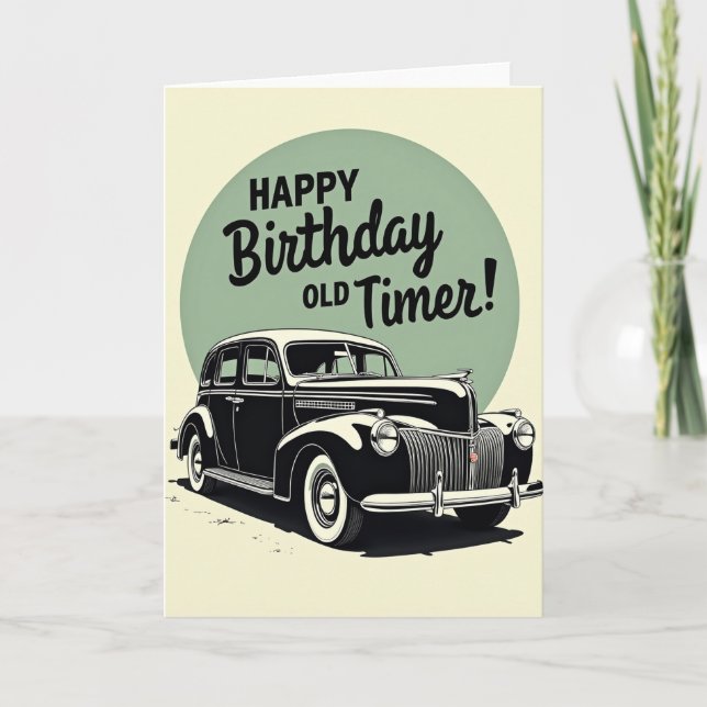 Old Timer Vintage Car Card (Front)