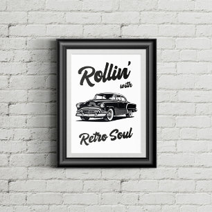 Old timer with typography poster