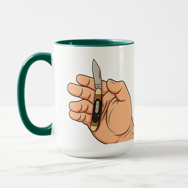 Old Timey Pocketknife Mug for Dads (Left)