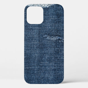 Old torn denim: jeans texture. iPhone 12 case