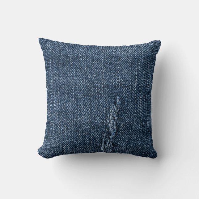 Old torn denim: jeans texture. cushion (Front)