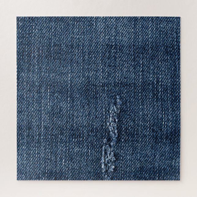 Old torn denim: jeans texture. jigsaw puzzle (Vertical)