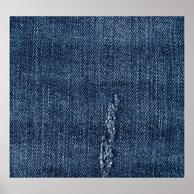 Old torn denim: jeans texture. poster (Front)