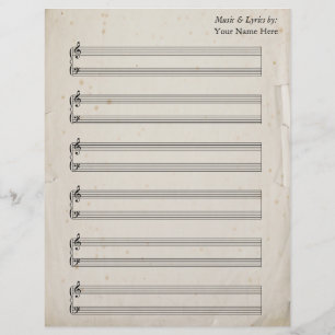 Old Torn Page Blank Sheet Music Piano Staves