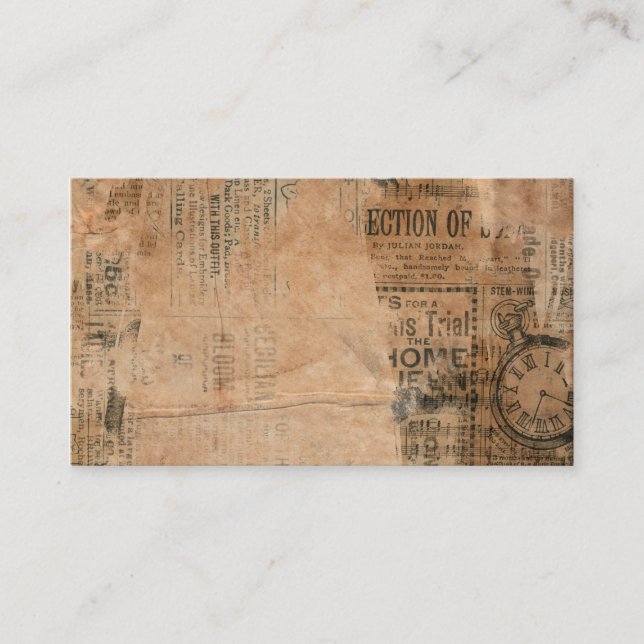 Old Torn Vintage Newspaper One Business Card (Front)