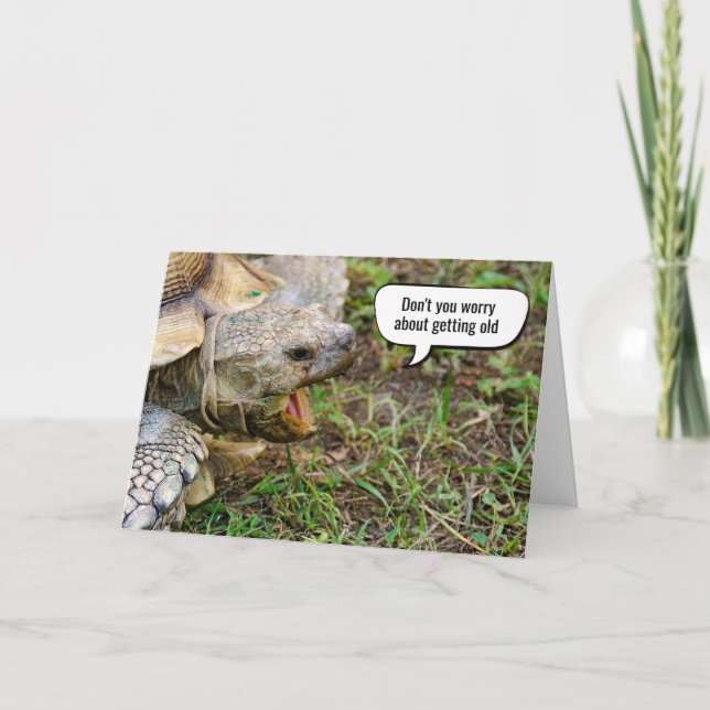 Old Tortoise Getting Old Birthday Card (Front)