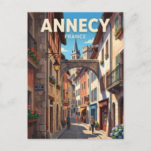 Old Town Alley, Annecy France Postcard