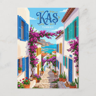 Old Town Alley, Kaş Turkey Postcard