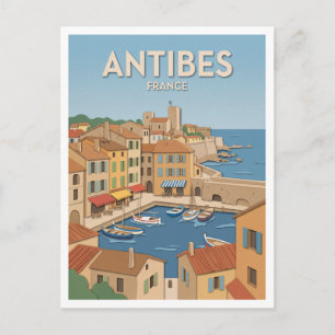 Old Town and Port of Antibes France Postcard