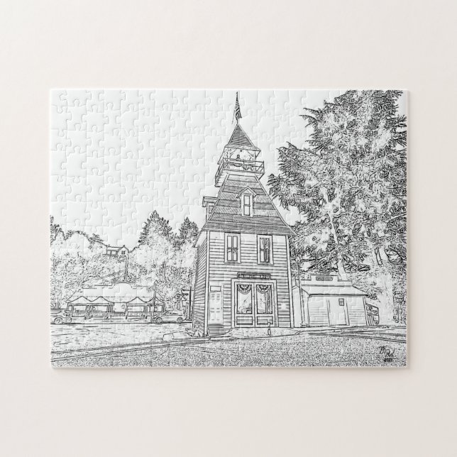 Old Town Auburn Firehouse Jigsaw Puzzle (Horizontal)