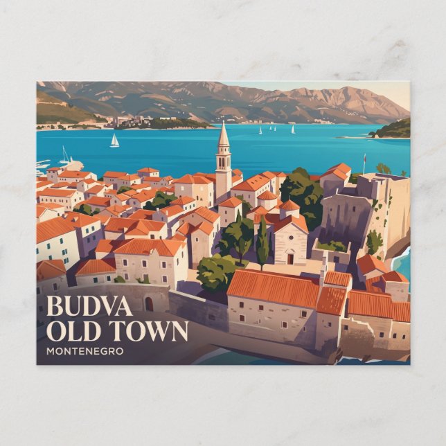 Old Town, Budva Riviera Montenegro Postcard (Front)