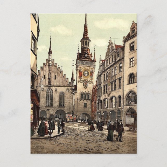 Old Town Hall, Munich, Bavaria, Germany magnificen Postcard (Front)