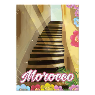 Old town Morocco travel poster