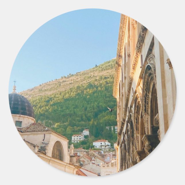 Old town of Dubrovnik  Classic Round Sticker (Front)