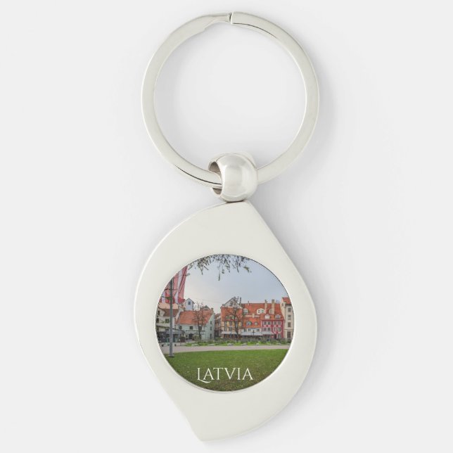 Old town of Riga in autumn Key Ring (Front)