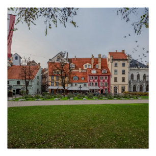 Old town of Riga in autumn Poster