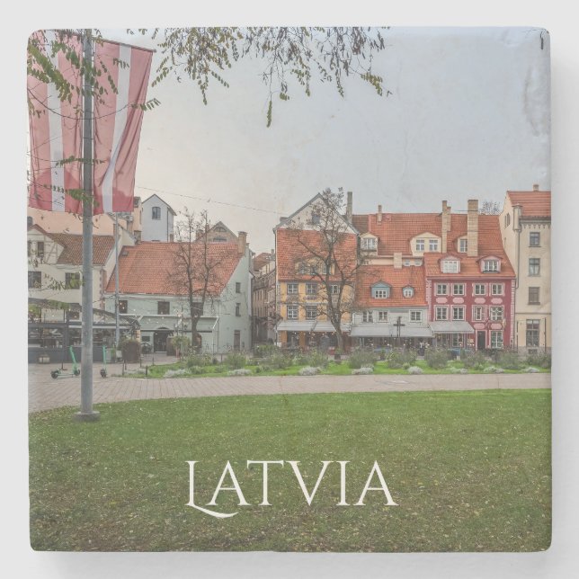 Old town of Riga in autumn Stone Coaster (Front)