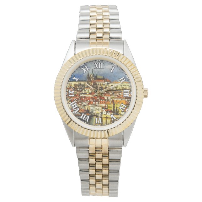 Old town Prague (Praha) from Bridge Tower Watch (Front)