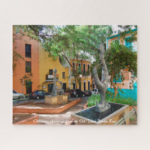 Old Town Puerto Rico. Christmas Greetings Jigsaw Puzzle