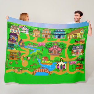Old Town Roads for Cars Fleece Blanket