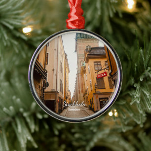 Old Town, Stockholm, Sweden Souvenir Metal Tree Decoration