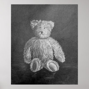 Old Toy original pastel drawing Poster