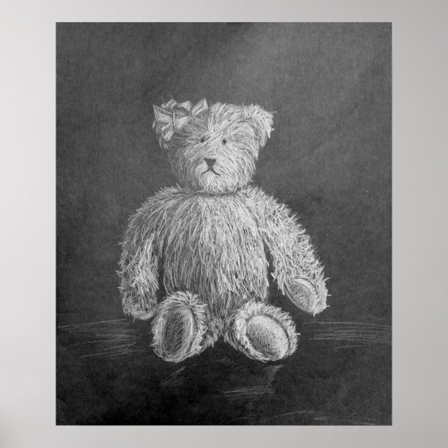 Old Toy original pastel drawing Poster (Front)
