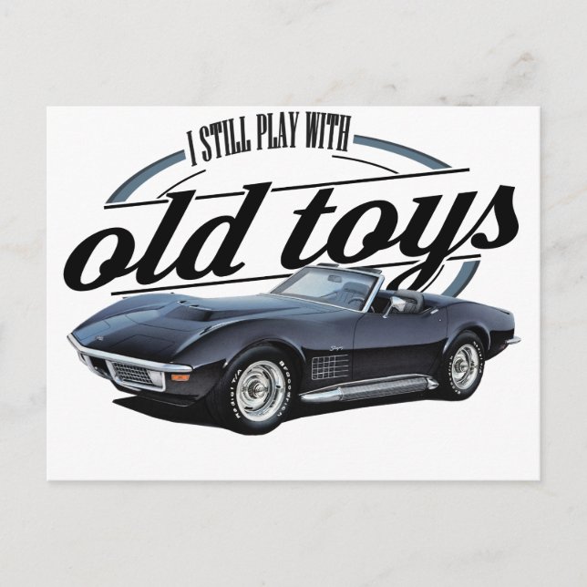 old toys black vette postcard (Front)