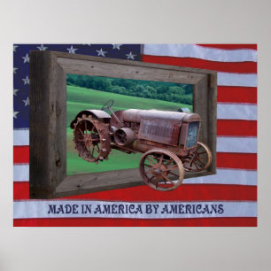 OLD TRACTOR DRIVING OUT OF FRAME-POSTER POSTER