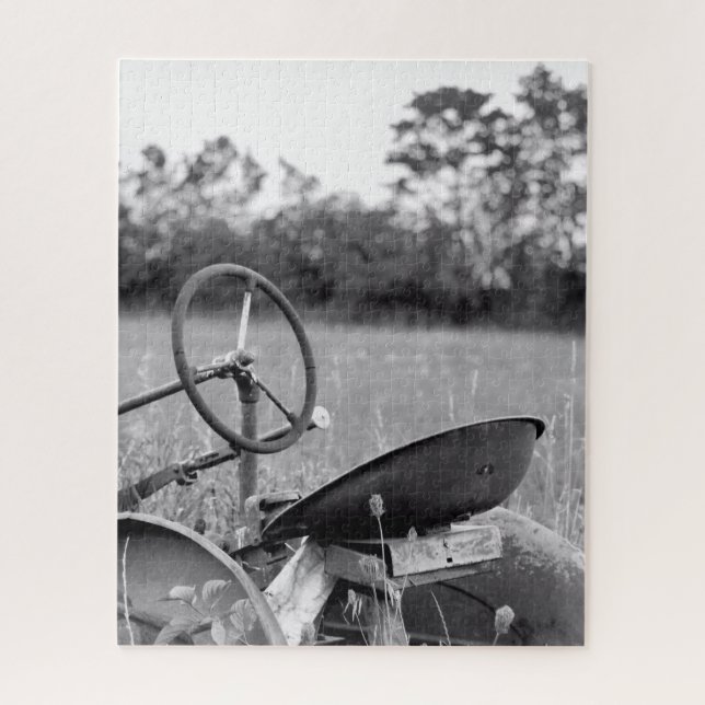 Old Tractor in Long Grass Jigsaw Puzzle (Vertical)