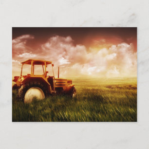 Old Tractor Postcard