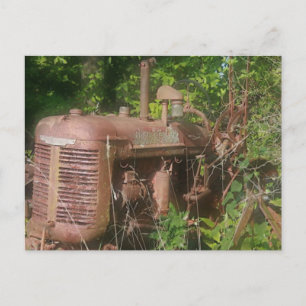 old tractor postcard
