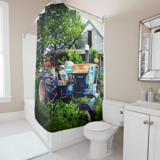 Old Tractor Shower Curtain (In Situ)