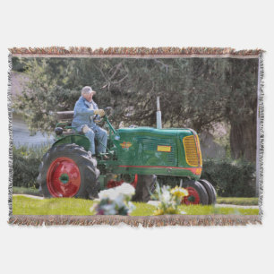 Old Tractor Throw Blanket